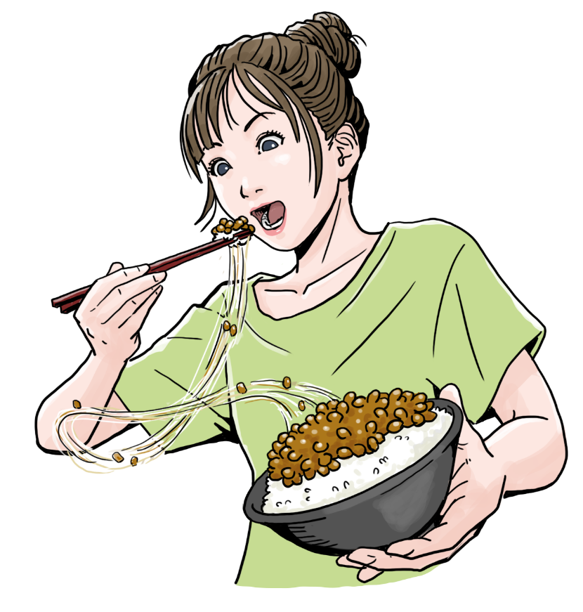 納豆を食べる